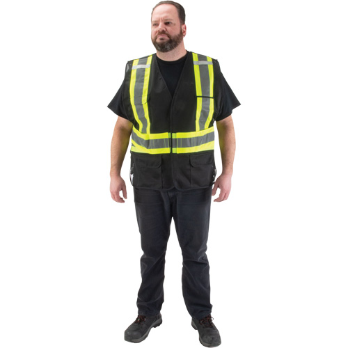 Veste d'arpenteur conforme aux normes de la CSA, Noir, Moyen, Polyester Ontario Safety Products