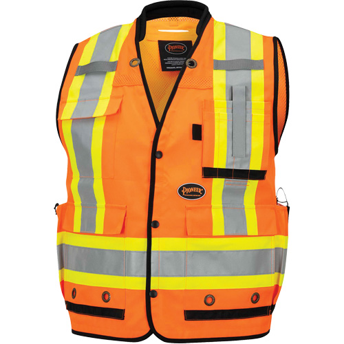 6680 Veste d'arpenteur antimicrobienne haute visibilit&eacute; avec dos en maille, Orange haute visibilit&eacute;, Petit, Polyester Ontario Safety Products