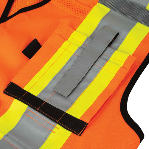 6680 Veste d'arpenteur antimicrobienne haute visibilit&eacute; avec dos en maille, Orange haute visibilit&eacute;, Petit, Polyester Ontario Safety Products