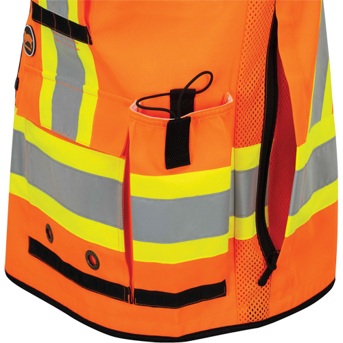 6680 Veste d'arpenteur antimicrobienne haute visibilit&eacute; avec dos en maille, Orange haute visibilit&eacute;, Petit, Polyester Ontario Safety Products