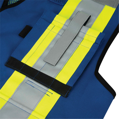 6681 Veste d'arpenteur antimicrobienne haute visibilit&eacute; avec dos en maille, Bleu royal, Petit, Polyester Ontario Safety Products