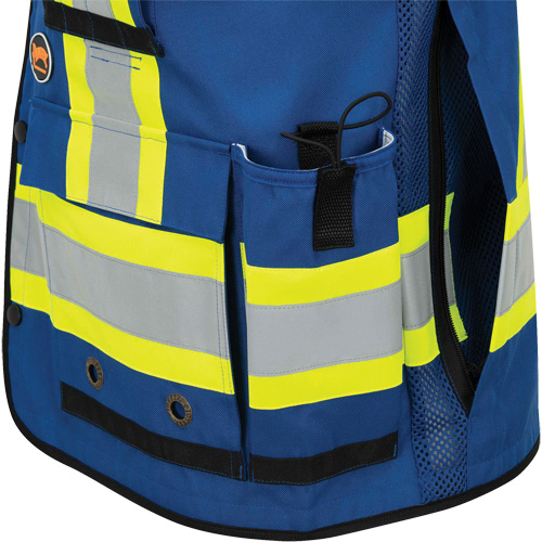 6681 Veste d'arpenteur antimicrobienne haute visibilit&eacute; avec dos en maille, Bleu royal, Petit, Polyester Ontario Safety Products