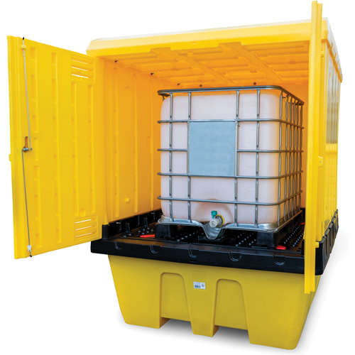 Hard Cover IBC Spill Pallet, 70" L x 70" W x 90" H, 1135 lbs. Load Capacity Ontario Safety Products