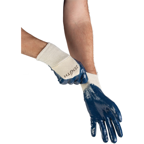 Gants &agrave; doublure interlock de poids moyen, 9/Grand, R&ecirc;vetement Nitrile, Enveloppe en Coton Ontario Safety Products