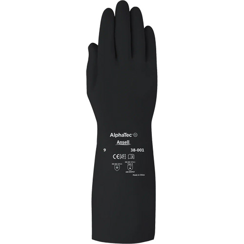 Gants d,usage moyen r&eacute;sistants aux produits chimiques AlphaTec 38001PP, Taille 7, 14" lo, Caoutchouc butyle, 14 mils Ontario Safety Products