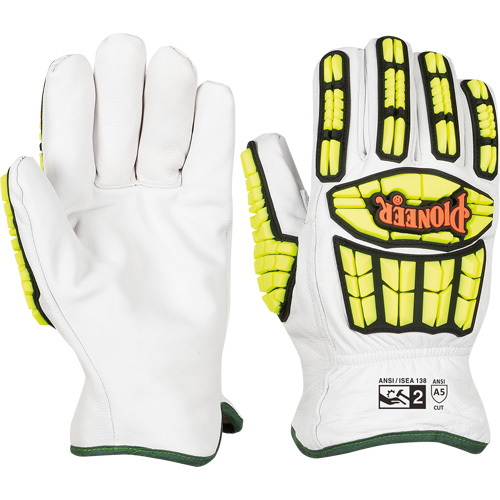 Cut and Impact-Resistant Gloves, Small, Goatskin Palm, Gauntlet Cuff Ontario Safety Products