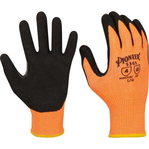 Gants r&eacute;sistants &agrave; la coupe compatibles avec les &eacute;crans tactiles, Taille Petit, Calibre 13, Rev&ecirc;tement Nitrile, Enveloppe en Polyester/PEHP, ASTM ANSI niveau A5 Ontario Safety Products