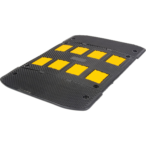 Speed Hump with End Caps, Rubber, 3' L x 40" W x 2" H Ontario Safety Products