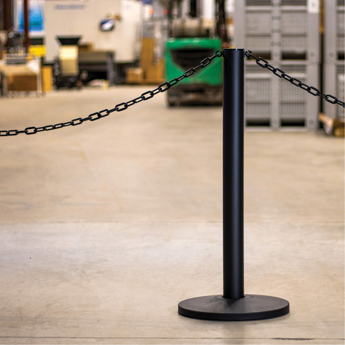 Industrial Stanchion Kit with Plastic Chain, 37" High, Red Ontario Safety Products