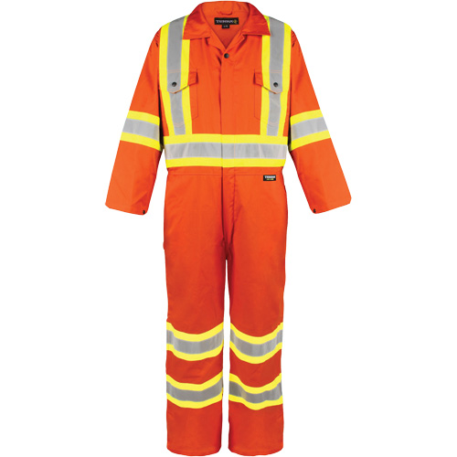 High-Visibility Unlined Coveralls, Medium, High Visibility Orange Ontario Safety Products