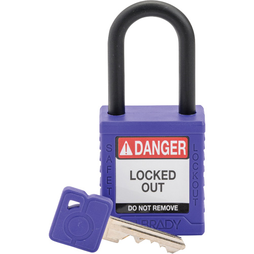 Velocity Safety Lockout Padlock, Safety Padlock, Keyed Different, Nylon, 1-1/2" Width Ontario Safety Products