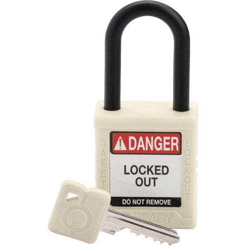 Velocity Safety Lockout Padlock, Safety Padlock, Keyed Different, Nylon, 1-1/2" Width Ontario Safety Products