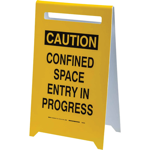 "Caution Confined Space Entry In Progress" Floor Sign, English Ontario Safety Products