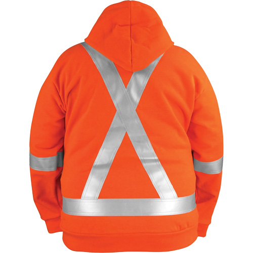 High-Visibility Wind Resistant Zip-Front Sweatshirt with DetachableHood, Men's, 2X-Large, High Visibility Orange, 27.7 cal/cm² Ontario Safety Products