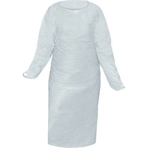 CoverMe Gown with Thumbholes, One Size, White, Polyethylene Ontario Safety Products