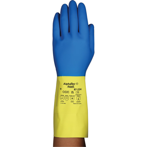 Gants r&eacute;sistants aux produits chimiques AlphaTec 87-224, Taille 9, 12,8" lo, N&eacute;opr&egrave;ne/Latex de caoutchouc, Doublure en Coton/Ouat&eacute;e, 26,8 mils Ontario Safety Products