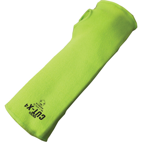 Cut-X&reg; Cut-Resistant Sleeve with Thumb Hole, Fibreglass/Polyethylene, 10", ASTM ANSI Level A4, High Visibility Lime Ontario Safety Products