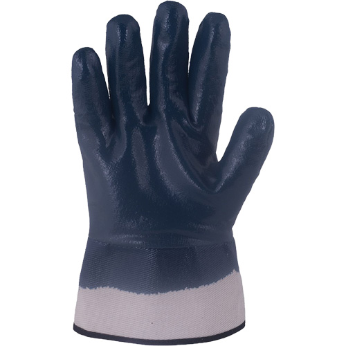 Gants bleu marine avec manchettes renforc&eacute;es &agrave; entoilage coll&eacute; Horizon, Grand, R&ecirc;vetement Nitrile, Enveloppe en Jersey/Coton Ontario Safety Products