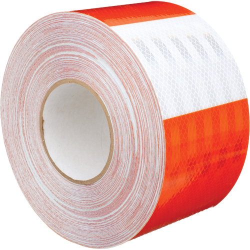 Pellicule souple pour chantiers routiers &agrave; haute intensit&eacute; 382VHIP, 5" la x 150' lo, Orange et blanc Ontario Safety Products