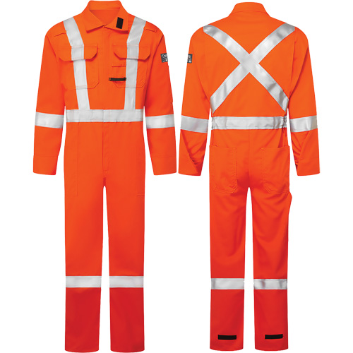 Avenger 7 oz. Coveralls, Size 40, High-Visibility Orange Ontario Safety Products