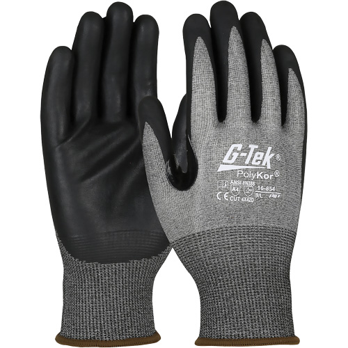 G-Tek&reg; Cut-Resistant Gloves with Touchscreen Capability, Size Medium, 18 Gauge, Foam Nitrile Coated, PolyKor&reg; Shell, ASTM ANSI Level A4/EN 388 Level D Ontario Safety Products