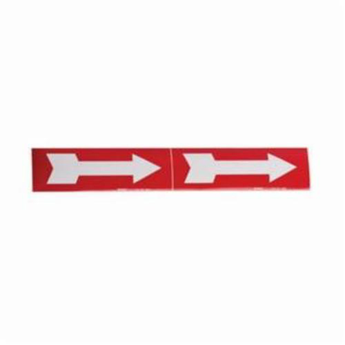 Arrow Pipe Markers, Self-Adhesive, 2-1/4" H x 7" W, White on Red Ontario Safety Products