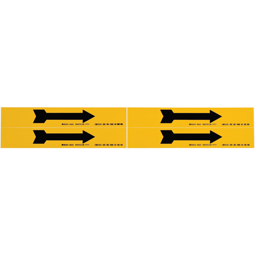 Arrow Pipe Marker, Self-Adhesive, 1-1/8" H x 7" W, Black on Yellow Ontario Safety Products