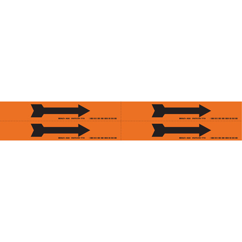 Arrow Pipe Markers, Self-Adhesive, 1-1/8" H x 7" W, Black on Orange Ontario Safety Products