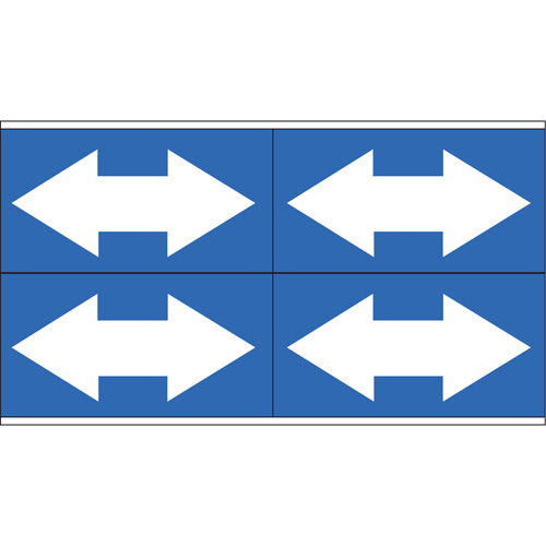 Dual Direction Arrow Pipe Markers, Self-Adhesive, 1-1/8" H x 7" W, White on Blue Ontario Safety Products