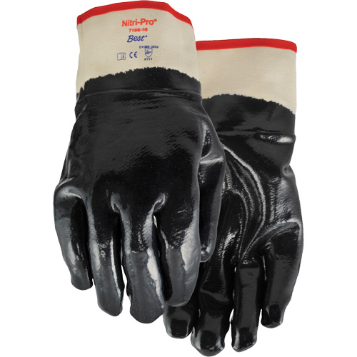 Nitri-Pro&reg; Coated Gloves, 9/Large, Nitrile Coating, Jersey/Cotton Shell Ontario Safety Products