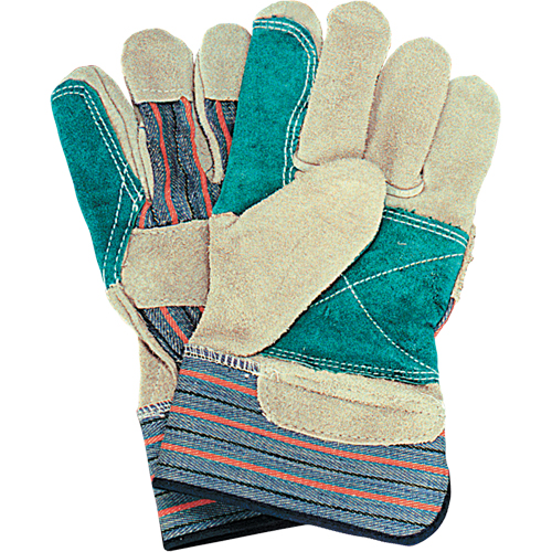 Gants d'ajusteur avec paume double, Grand, Paume en Cuir de vache refendu, Doublure en Coton Ontario Safety Products