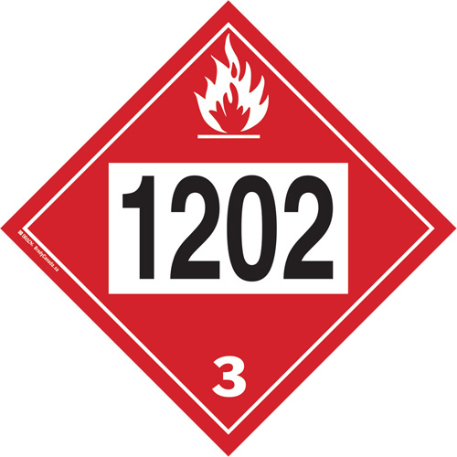 1202 Fuel Oil Flammable Liquid TDG Placard, Plastic Ontario Safety Products