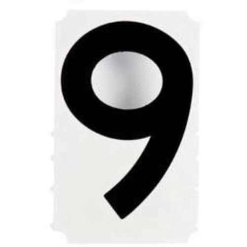 Quick-Align&reg; Individual Gothic Number and Letter Labels, 9, 4" H, Black Ontario Safety Products
