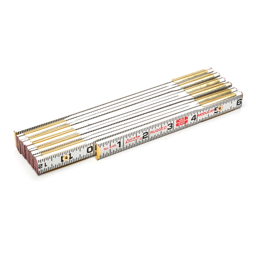 Red End&reg; Masonry Rule, 6' L, Wood, 1/16" Graduations Ontario Safety Products
