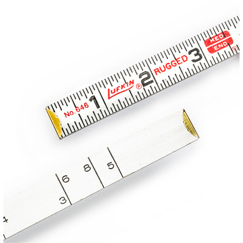 Red End&reg; Masonry Rule, 6' L, Wood, 1/16" Graduations Ontario Safety Products