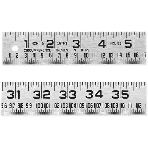 R&egrave;gle de circonf&eacute;rence pour ferblantier, 4' lo, Acier, Graduations de 1/16" Ontario Safety Products