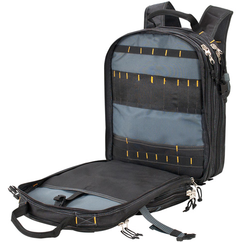 Sacs &agrave; dos pour outils &agrave; 75 pochettes, 13" lo x 17-1/2" la, Noir, Nylon Ontario Safety Products