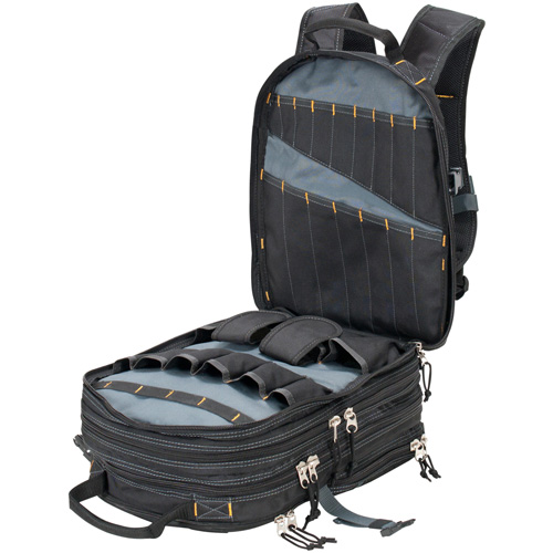 Sacs &agrave; dos pour outils &agrave; 75 pochettes, 13" lo x 17-1/2" la, Noir, Nylon Ontario Safety Products