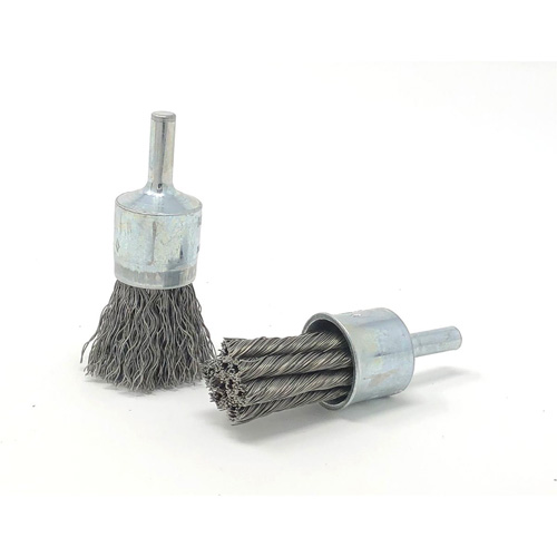 Crimped Wire End Brush, 3/4" Dia., 0.014" Wire Dia., 1/4" Shank Ontario Safety Products