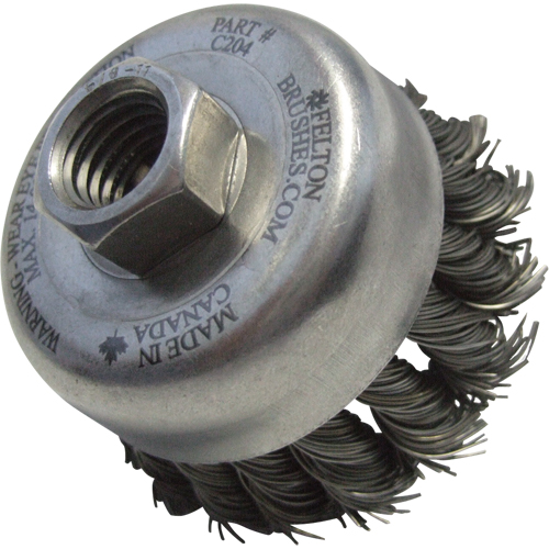 Brosses-boisseau &agrave; fils nou&eacute;s, 5" dia. x 5/8"-11 arbre Ontario Safety Products