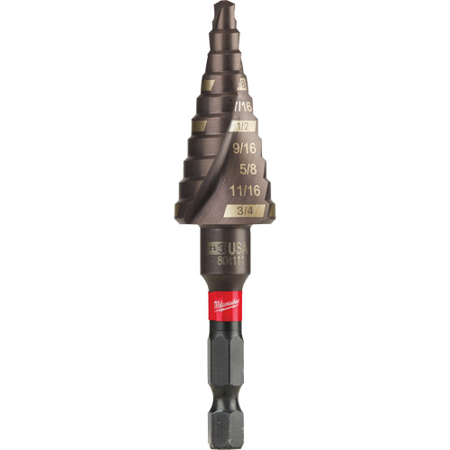 #3 Shockwave Impact Duty Step Drill Bit, 3/16" - 3/4" , 1/16" Increments, Titanium Ontario Safety Products
