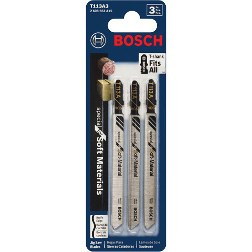 Knife-Edge Jigsaw Blades, High-Carbon Steel, T-Shank, 4" L Ontario Safety Products