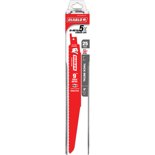 Lame de scie alternative pour la d&eacute;molition et les m&eacute;taux &eacute;pais, Bim&eacute;tal, 8-10 Dents par pouce, 9" lo Ontario Safety Products