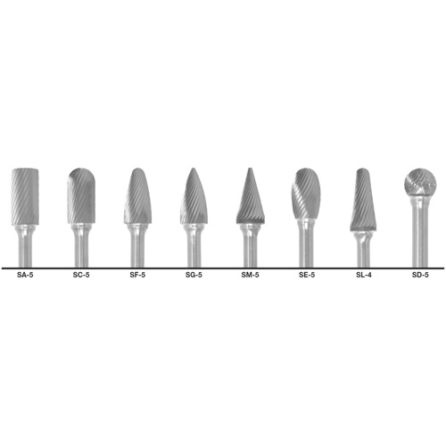 Jeu de fraises au carbure &agrave; coupe double 1855 CLE-LINE, 8 morcea Ontario Safety Products