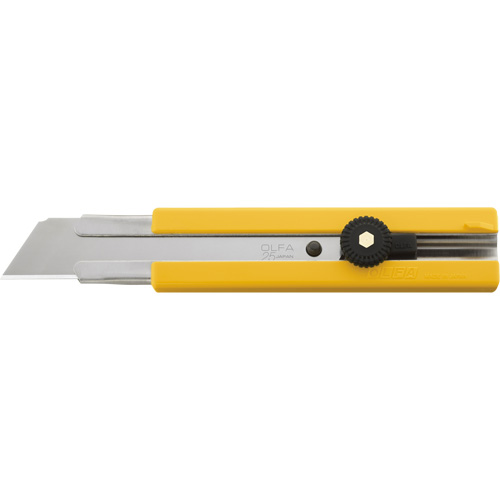 Rubber Inset Utility Knife with Solid Blade, 25 mm, Stainless Steel Blade Ontario Safety Products