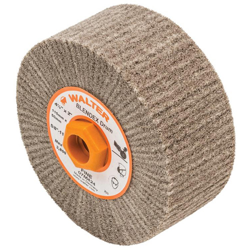 Blendex Surface Conditioning Drum, 4-1/2" Dia. x 2" W, 5/8"-11 Arbor, Fine Grit Ontario Safety Products