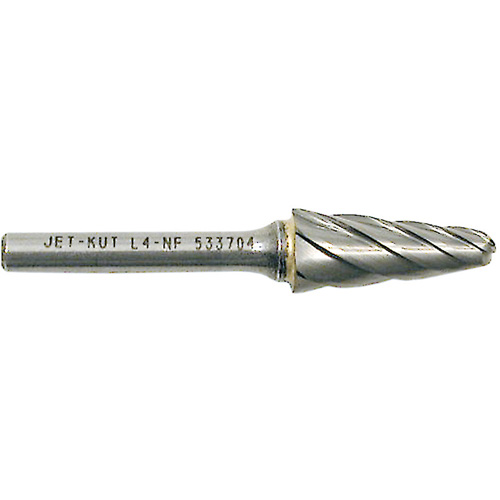 L4-NF 1/4" Taper Shape Bur for Aluminum/Non-ferrous Materials, 1/2" Dia. Ontario Safety Products