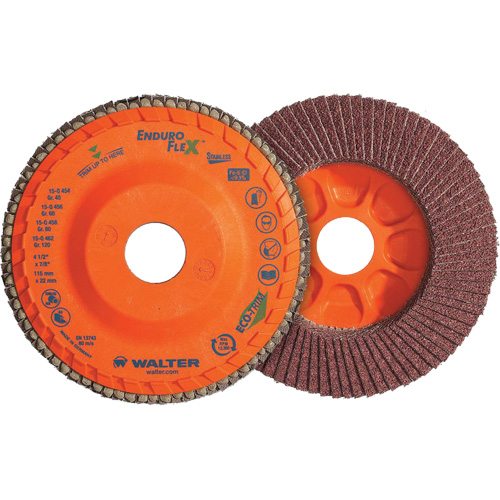 Disque &agrave; lamelles Stainless Enduro-Flex, 4-1/2" x 7/8", Type 27, Grain 60, Alumine de zirconium Ontario Safety Products