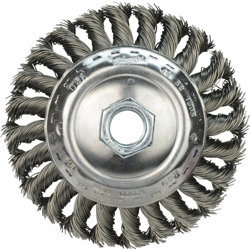 Bevel Knot Brush, 4" Dia., 0.023" Fill, 5/8"-11 Arbor Ontario Safety Products