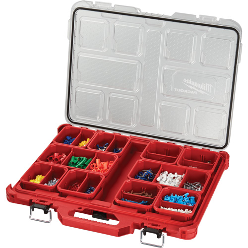 Packout Low-Profile Organizer, 19-3/4" x 16-2/5" x 2-1/2", Black/Red Ontario Safety Products
